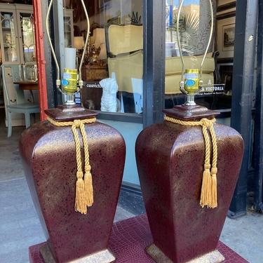 Tassel Hassle | Pair of Vintage Ceramic Lamps