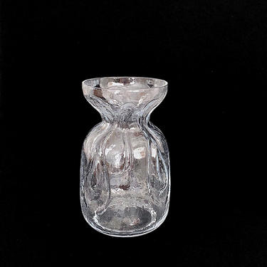 Vintage Scandinavian Modern Art Glass Bag Vase 8 3/8&amp;quot; Tall SEA GLASBRUK Sweden Rune Strand Modernist Sweden Design 
