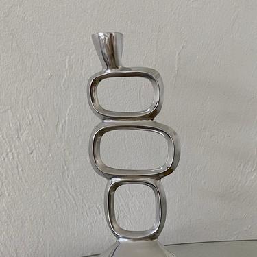 Modernist Stacked Chrome Candlestick