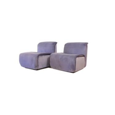 Vintage Modern Chairs In Lavender Velvet 