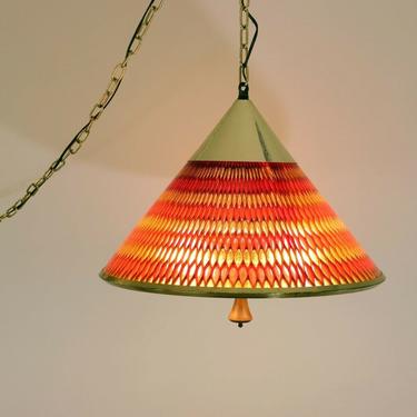 Mid Century Modern Vintage Moe Light Honeycomb Hanging Swag Lamp 