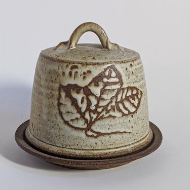 Vintage ABNET Pottery Dome Covered Cheese Butter Dish Richard Abnet MN Studio Artist 
