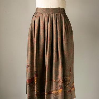 1980s Silk Skirt Ralph Lauren Peasant L 