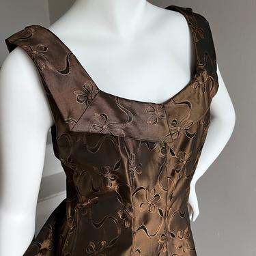 Luscious Sleeveless Brocade Late 1940s Evening Gown 34 Bust Vintage 