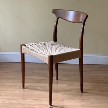One Arne Hovmand Olsen for Mogens Kold, Teak and Cord Dining Chair, side chair, desk chair 