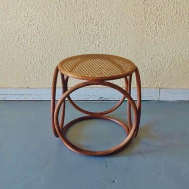 Vintage Thonet Cane Bentwood End Table Plant Stand 