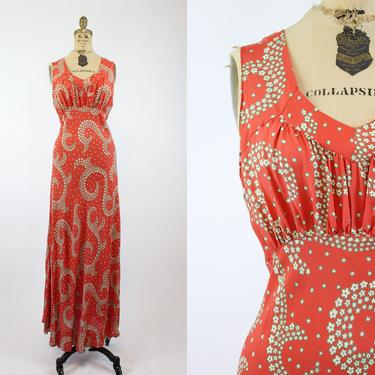 1930s FLORAL BIAS gown dress nightgown small medium | new spring 