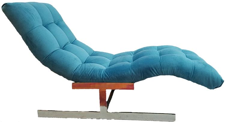 Milo Baughman inspired mid-century chaise lounge chair