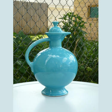 Fiestaware Turquoise Fiesta Carafe Vintage 1930s 1940s Coffee Water Pitcher - Homer Laughlin China - Original Fiesta Colors 
