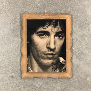Vintage Bruce Springsteen Poster 1980s Retro Size 19x15 Black + White Image + Headshot + The Boss + New Jersey + Music + Home and Wall Decor 