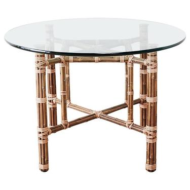 McGuire Organic Modern Bamboo Rattan Dining Table by ErinLaneEstate