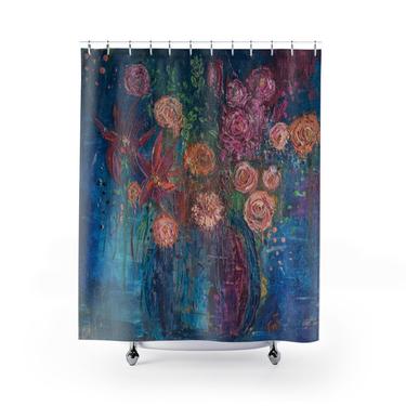 Shower Curtain Flowers Bathroom ~ Art Shower Curtain ~ Flower Shower Curtain ~ Flower Bath Decor ~ Bath Shower Curtain ~ Original Art 
