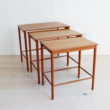 Danish Modern Teak Nesting Tables by Kai Winding for Poul Jeppesen 