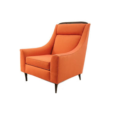 Vintage Mid Century Armchair In Orange Tweed 