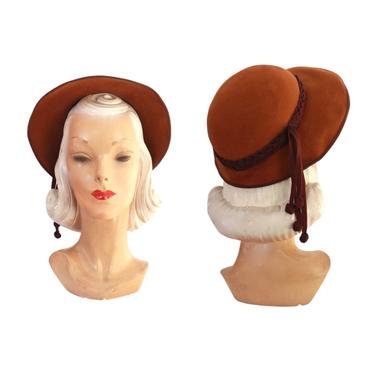 1940s Bonnet Hat - 1940s Brown Hat - 1940s Copper Hat - Vintage Brown Hat - 1940s Womens Hat - Womens Brown Hat - 1940s Hat 