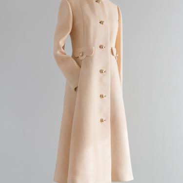 Sublime 1960's Ivory Wool Coat From Bonwit Teller / SM