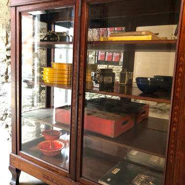 Antique fench glass china cabinet antique glass bookshelf french antique curio cabinet 