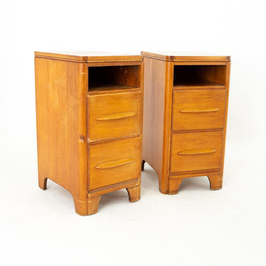 Crawford Furniture Mid Century Blonde Nightstands - Pair - mcm 