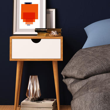 Geometric Burt Orange Abstract Art Minimal Home Decor Office Art 