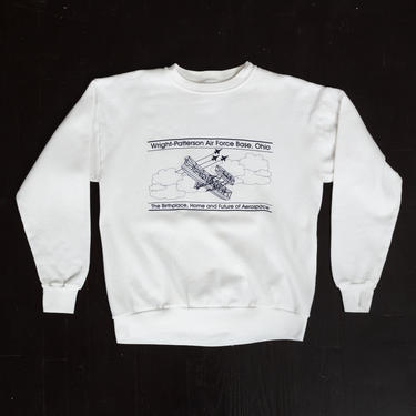 90s Wright Brothers Birthplace Of Aerospace Sweatshirt - Unisex Medium | Vintage Wright-Patterson Air Force Base Graphic Pullover 