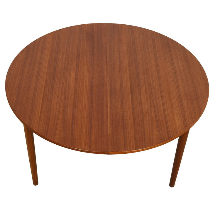 51 Danish Teak Round-to-Oval Expanding Dining Table