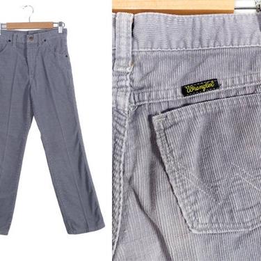 Vintage 70s Kids Wrangler Grey Corduroy Pants Made In USA Size 12 