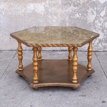 Gold &amp; Glass Vintage Table