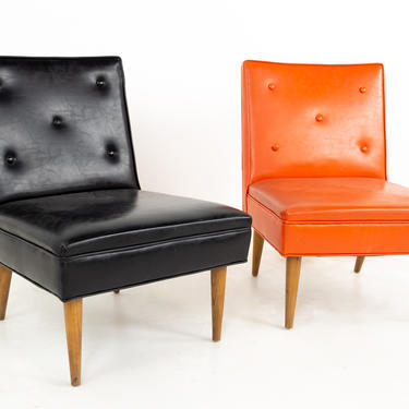 Paul McCobb Style Mid Century Slipper Lounge Chairs - A Pair - mcm 