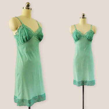 1970's Maidenform Slip Hand Dyed Green 70s Lingerie 70's Women's Vintage Size Small 