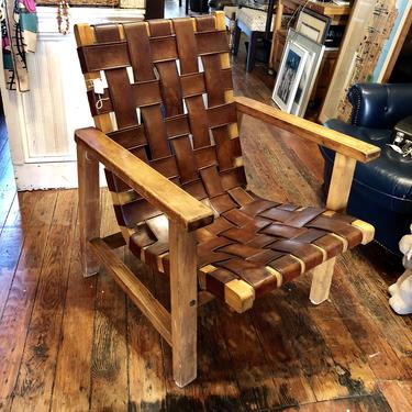 Unique Woven Leather Chair 