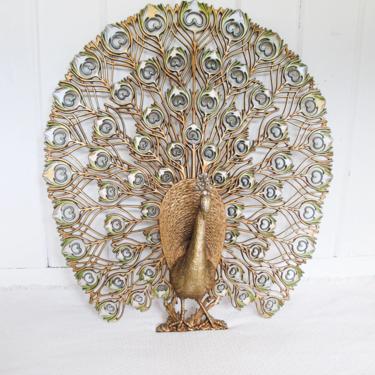 Large Midcentury Modern Peacock Wall Art - Made by Burwood in the USA 