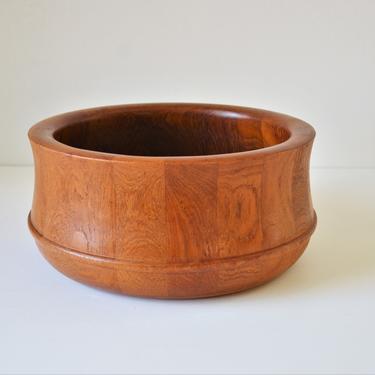 Large Danish Modern Staved Teak Bowl by Nissen Studios of Denmark - 11.5&amp;quot; Diameter 