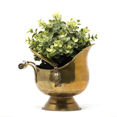 Brass Coal Scuttle Bucket, Planter Pot 