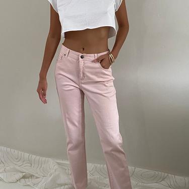 90s blush pink jeans / vintage Gloria Vanderbilt mid rise tapered cropped pink colored denim jeans | 29 W 