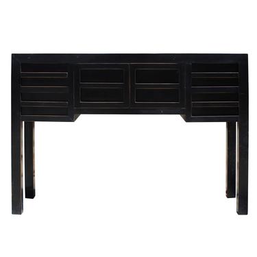 Chinese Oriental Black Lacquer Drawers Foyer Side Table cs5160S