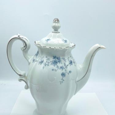 Vintage Johann Haviland blue garland Bavaria Germany coffee tea pot china 