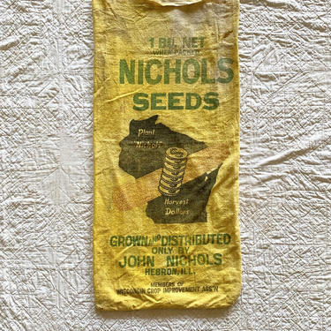 Vintage Nichols Seed Sack Rustic Decor Hebron, Il 