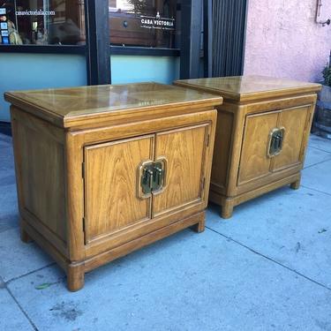 Home Is Where Your Bed Is | Pair of Vintage Asian-style Thomasville Night Stands