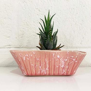 Vintage Pink Upco Planter Art Deco Powder White Drip Glaze Ceramic Pottery Bowl Pot Mid-Century Pot MCM USA Small 