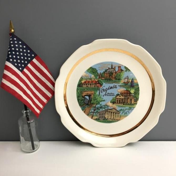Virginia Mother of Presidents souvenir state plate - vintage travel souvenir 