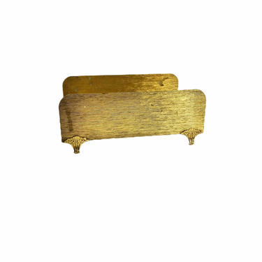 Vintage 50's Gold Plate Tissue Box Holder 