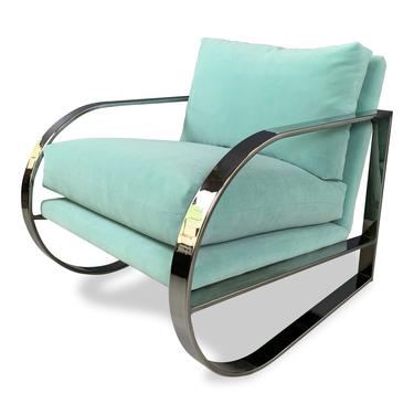 Mid-Century Chrome Lounge Chair Designed by John Mascheroni for Swaim