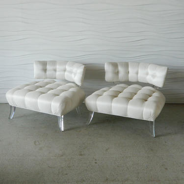 HA-C7911 Pair of Grosfeld House Glassics Slipper Chairs