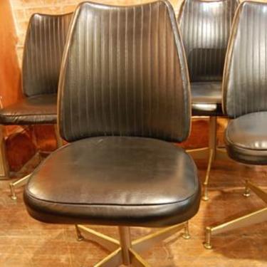 Black vinyl #chair set from the 70's with metal legs #vintageDC (Oh and they swivel!!)