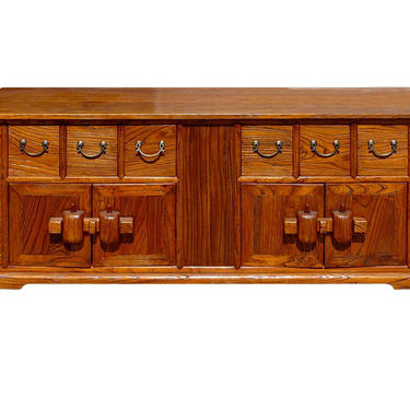 Chinese Rustic Bold Wood TV Console Cabinet Low Credenza wk1578E 