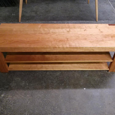 Solid Cherry Media Console Table Entry Bench Handmade Gerrit Rietveld Style 