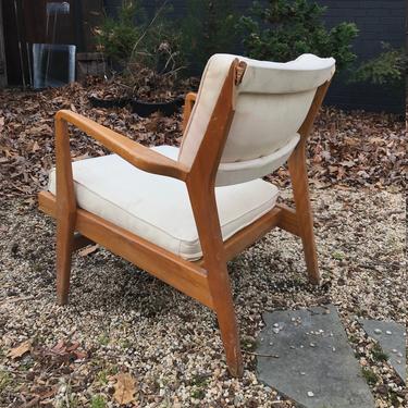 Project Salvage - Jens Risom Lounge Chair Busted Vintage Mid-Century Rare Easy Armchair Busted Woodworker Needed 