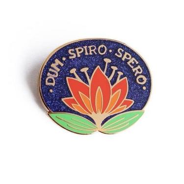 Dum Spiro Spero - Enamel Pin - Latin Motto Lapel Pin // Hard Enamel Pin, Cloisonn, Glitter Pin Badge 