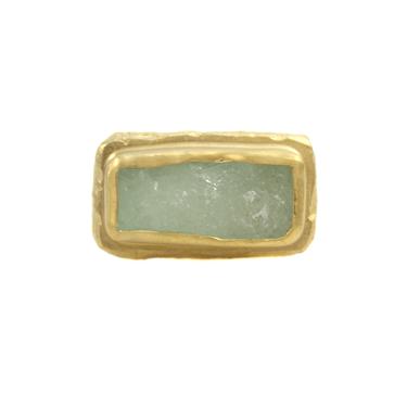 One-of-a-Kind Raw Surface Aqua Ring