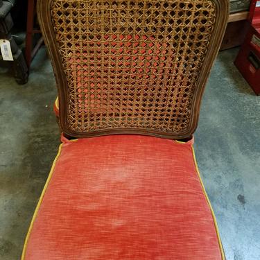 Wood and wicker dining chair (as is)